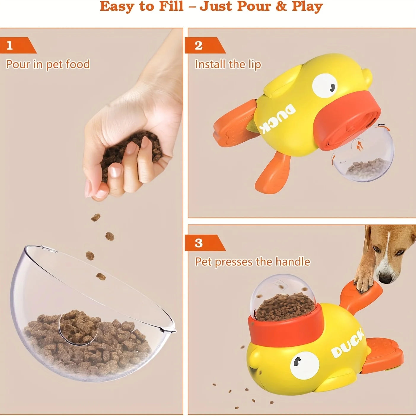 Interactive Press Dog Snack Dispenser Toy