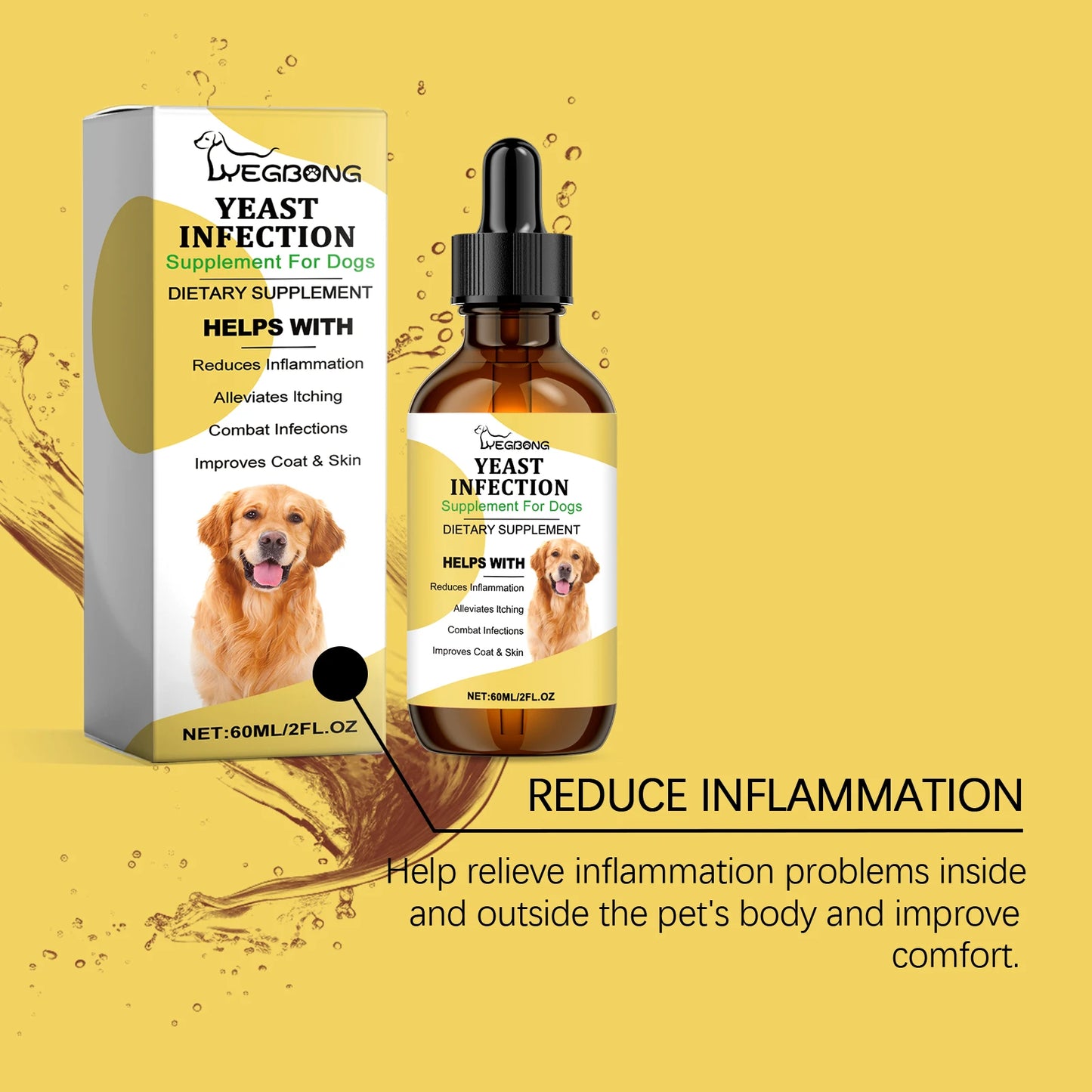 YEGBONG 60ml Herbal Anti Inflammatory Pet Supplement Liquid Drops